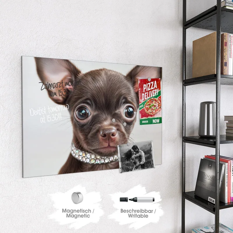Magnettafel - Chihuahua mit Halsband