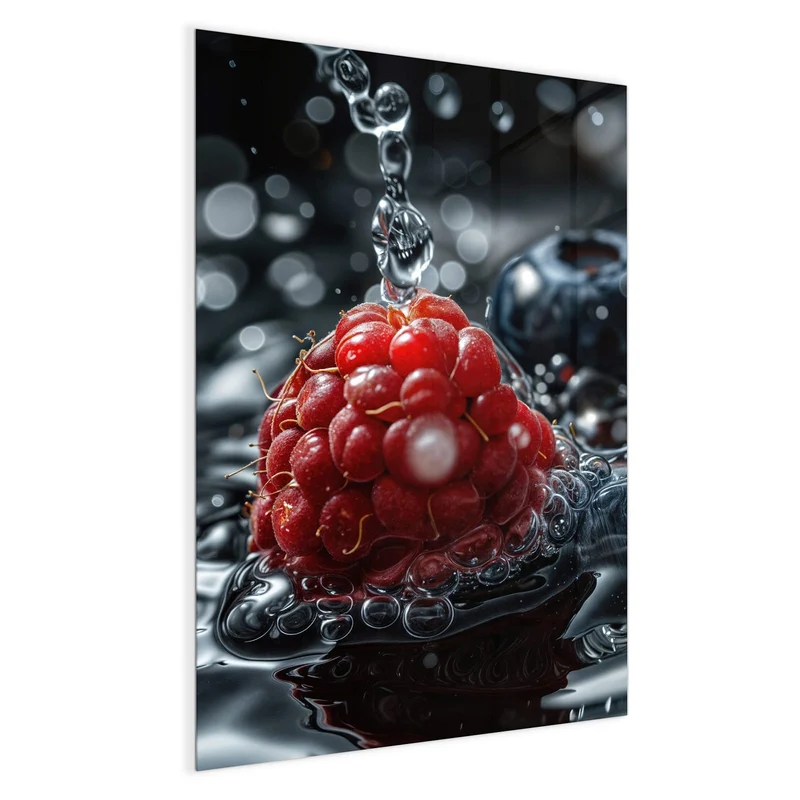 Magnettafel - Himbeere und Blaubeeren