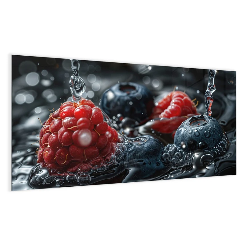 Magnettafel - Himbeere und Blaubeeren