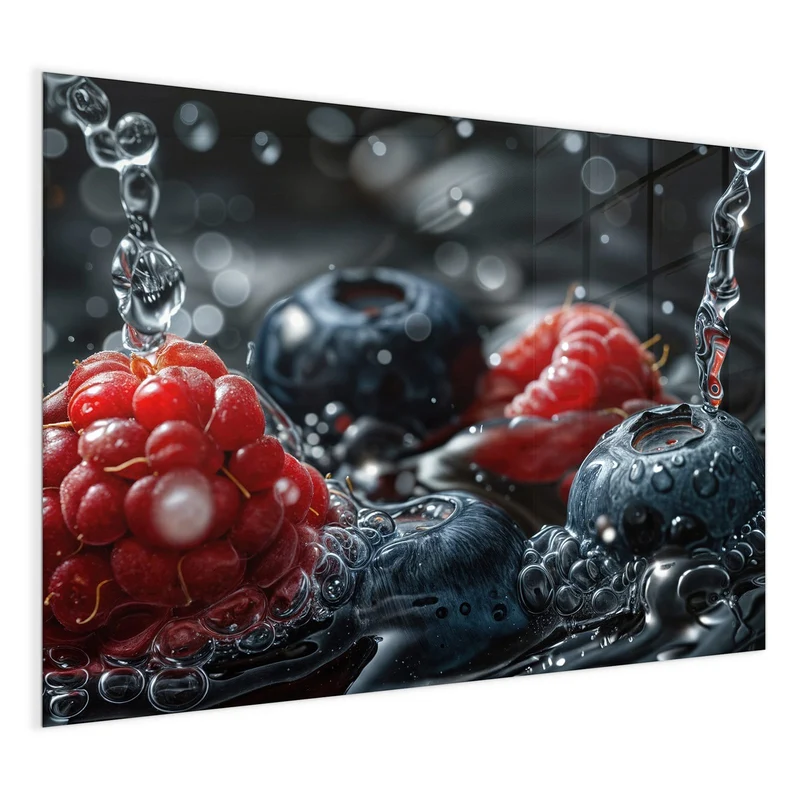 Magnettafel - Himbeere und Blaubeeren