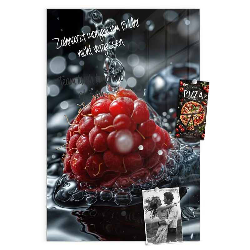 Magnettafel - Himbeere und Blaubeeren