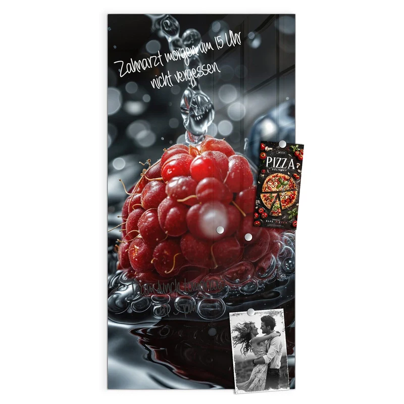 Magnettafel - Himbeere und Blaubeeren
