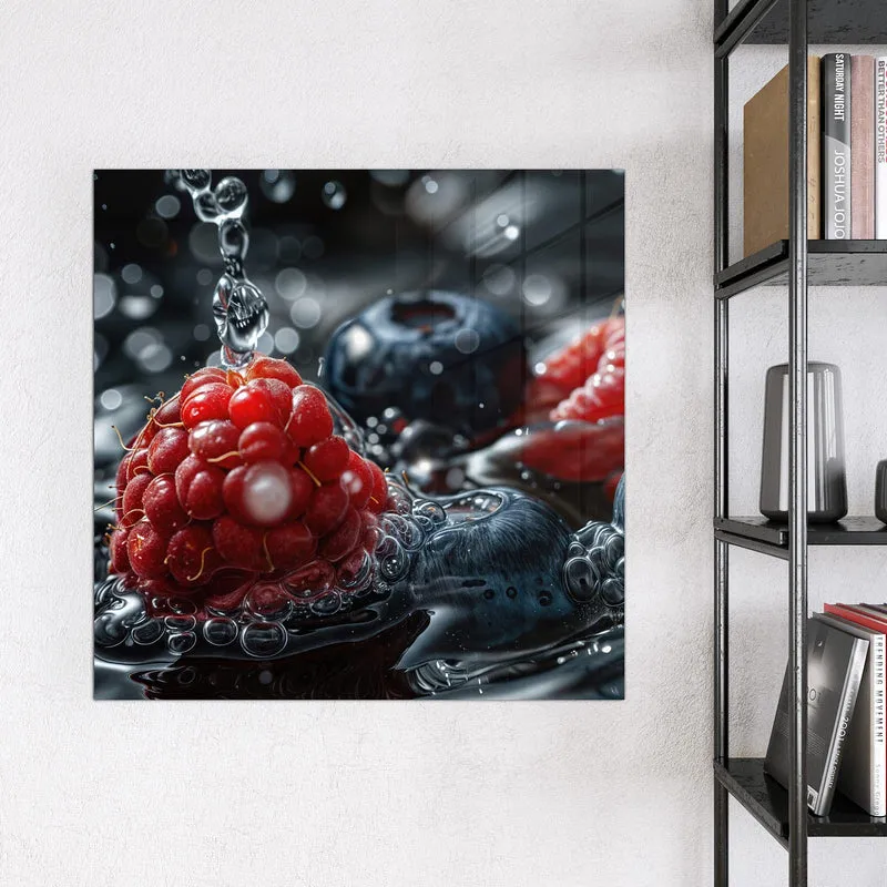 Magnettafel - Himbeere und Blaubeeren