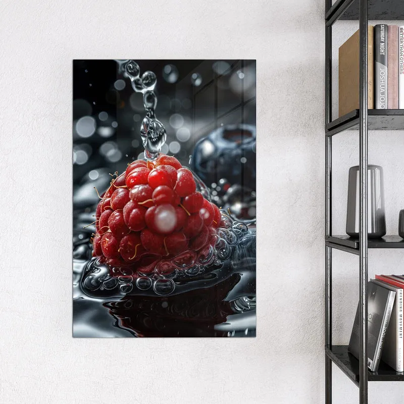 Magnettafel - Himbeere und Blaubeeren