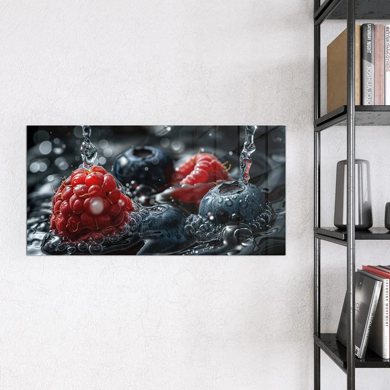 Magnettafel - Himbeere und Blaubeeren
