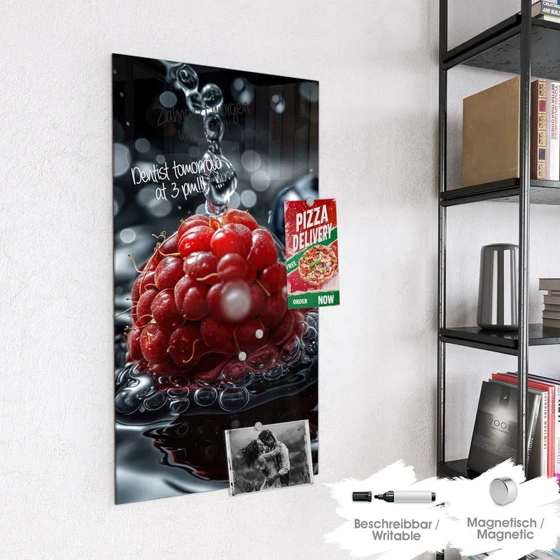 Magnettafel - Himbeere und Blaubeeren