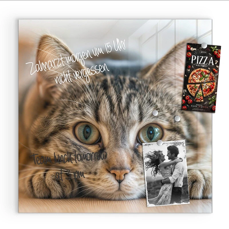 Magnettafel - Liegende Katze