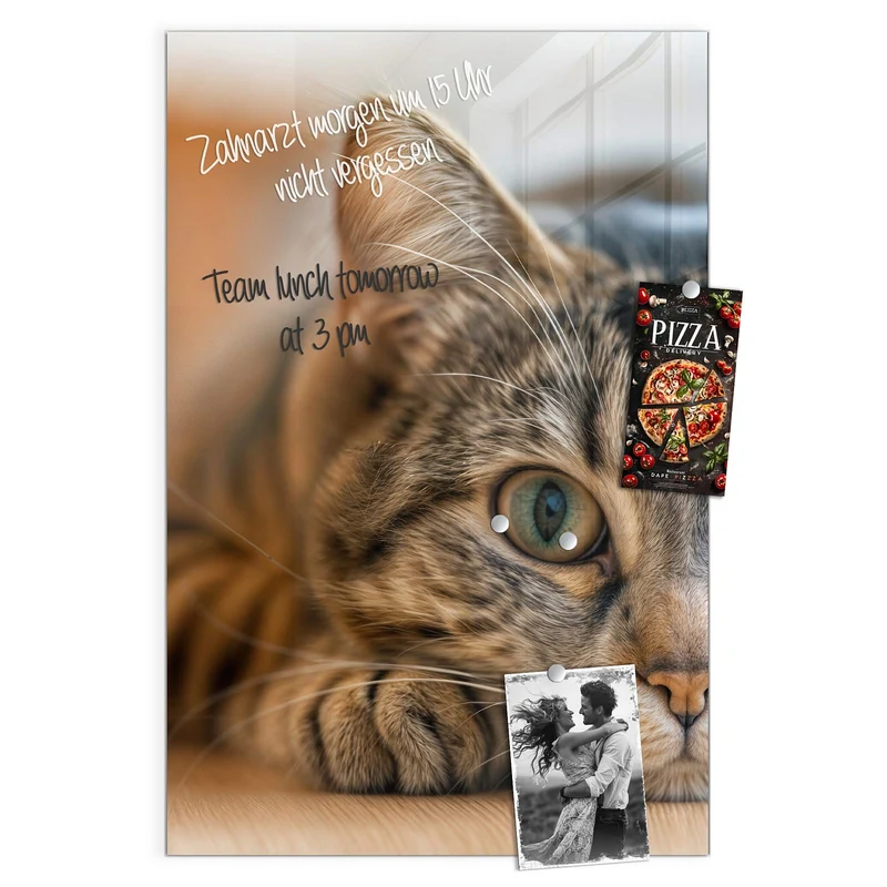 Magnettafel - Liegende Katze