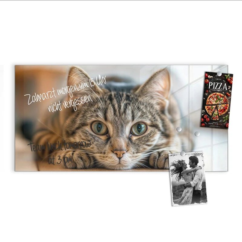 Magnettafel - Liegende Katze