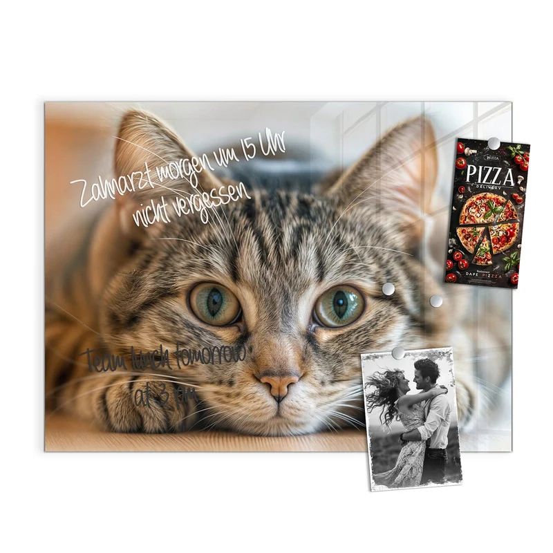 Magnettafel - Liegende Katze