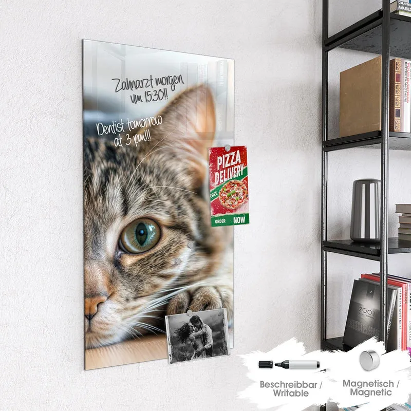 Magnettafel - Liegende Katze