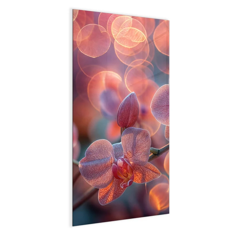 Magnettafel - Orchideen vor Orange