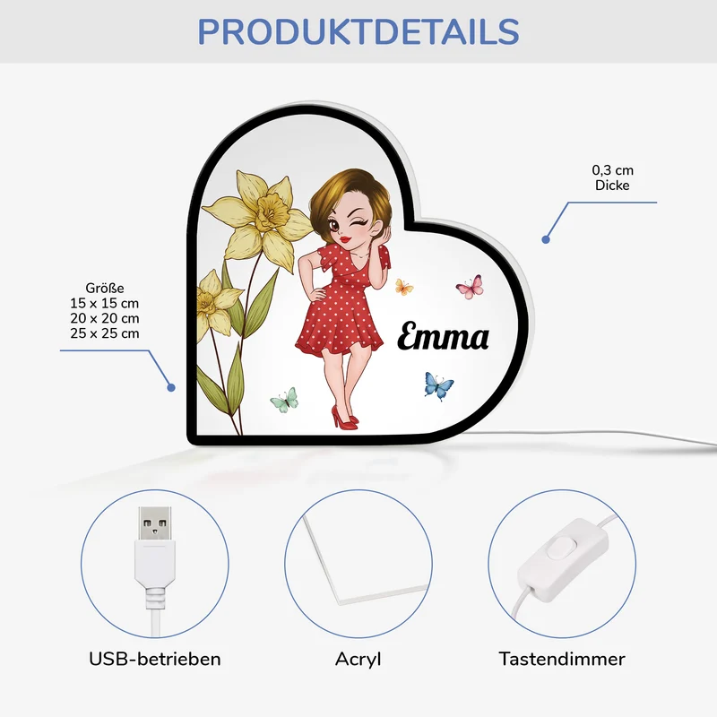 Frau Und Blumen - Personalisiertes Geschenk | Lightbox Frauen