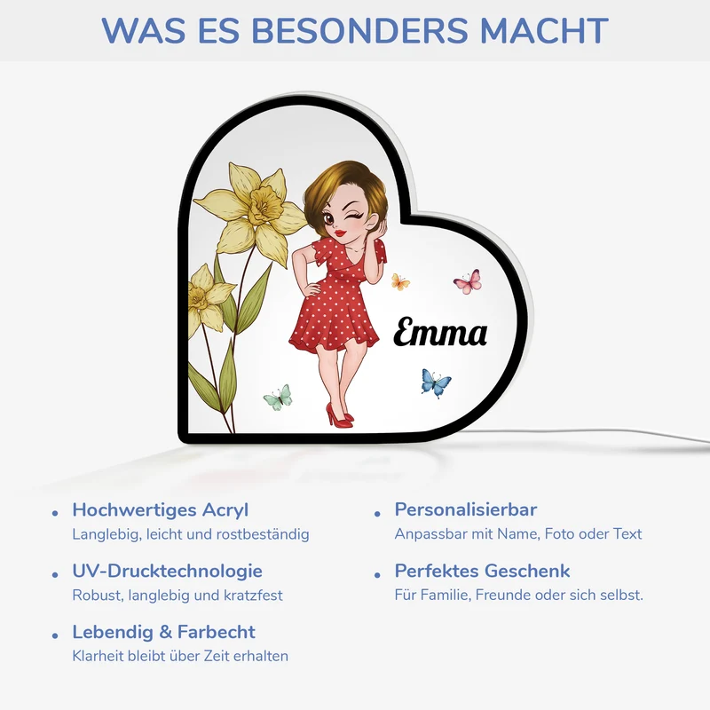 Frau Und Blumen - Personalisiertes Geschenk | Lightbox Frauen