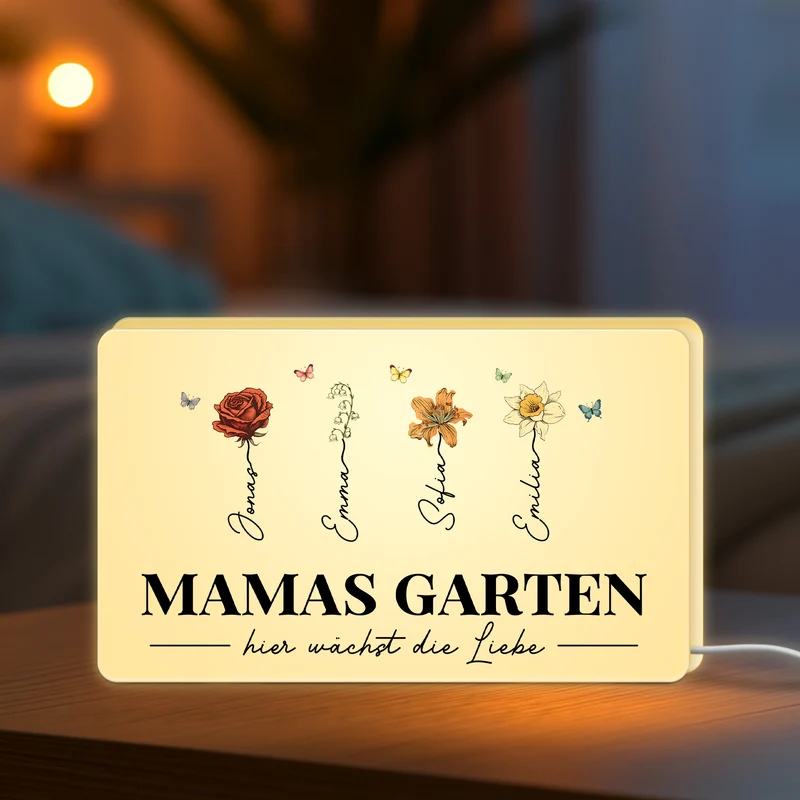 Omas Garten Blumen - Personalisiertes Geschenk | Lightbox Oma