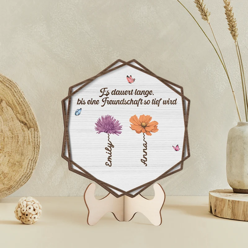 Es Braucht Lange Um Einen Alten Freund Zu Gewinnen - Personalisiertes Geschenk | Holztafel Beste Freundinnen