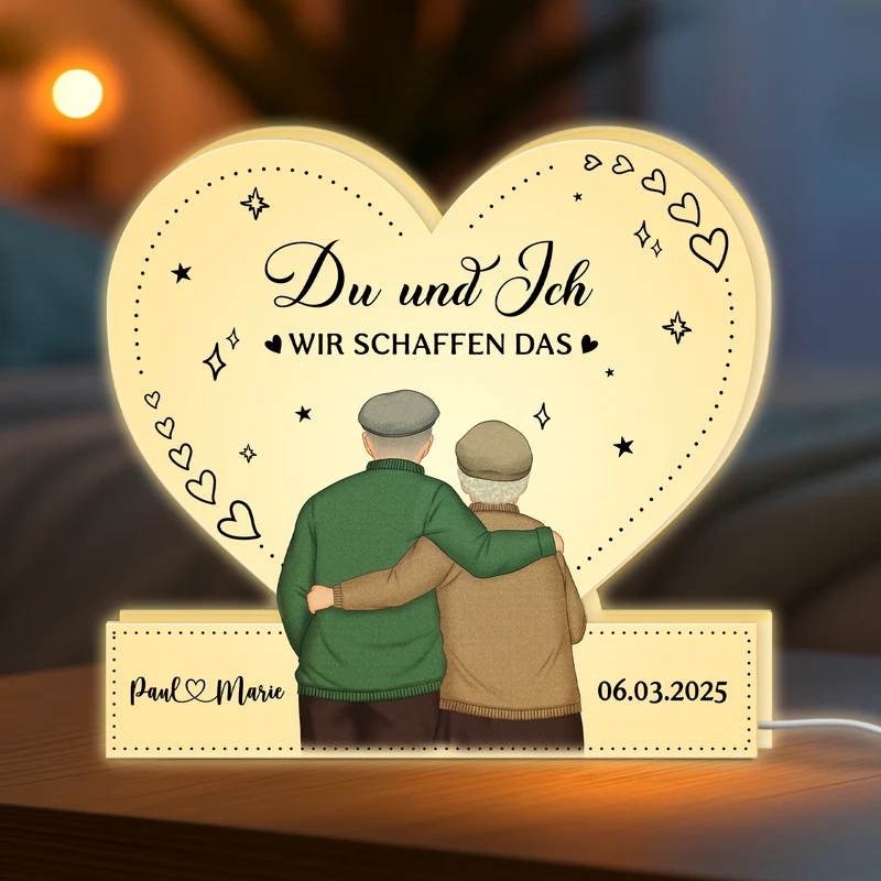 Du Und Ich Wir Schaffen Alles - Personalisiertes Geschenk | Lightbox Paar