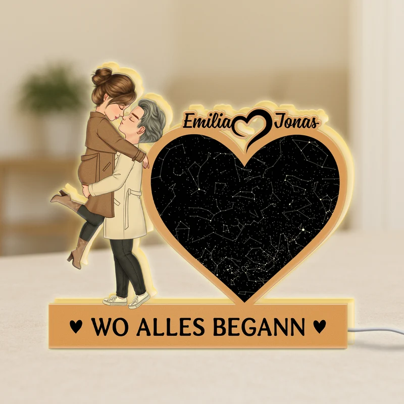 Wo Alles Begann - Personalisiertes Geschenk | Lightbox Paar