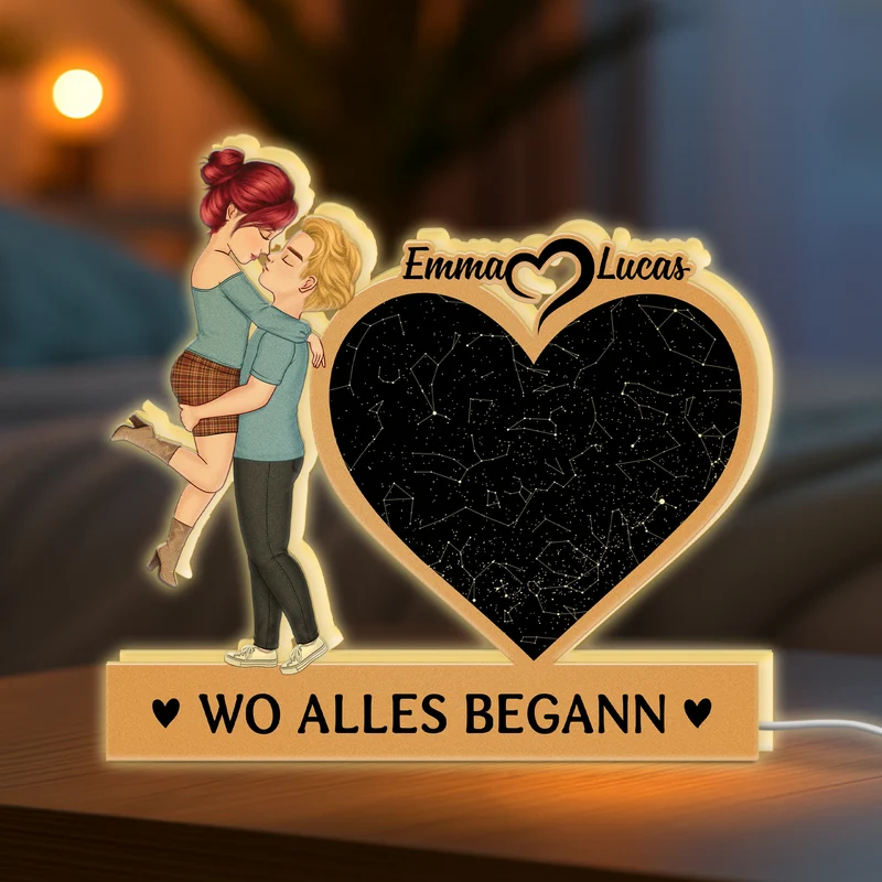 Wo Alles Begann - Personalisiertes Geschenk | Lightbox Paar