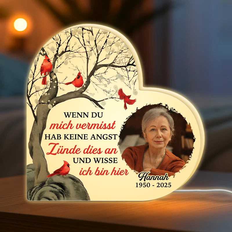 Zünde Es An Und Wisse Ich Bin Hier - Personalisiertes Geschenk | Lightbox mit Foto Papa zur Erinnerung