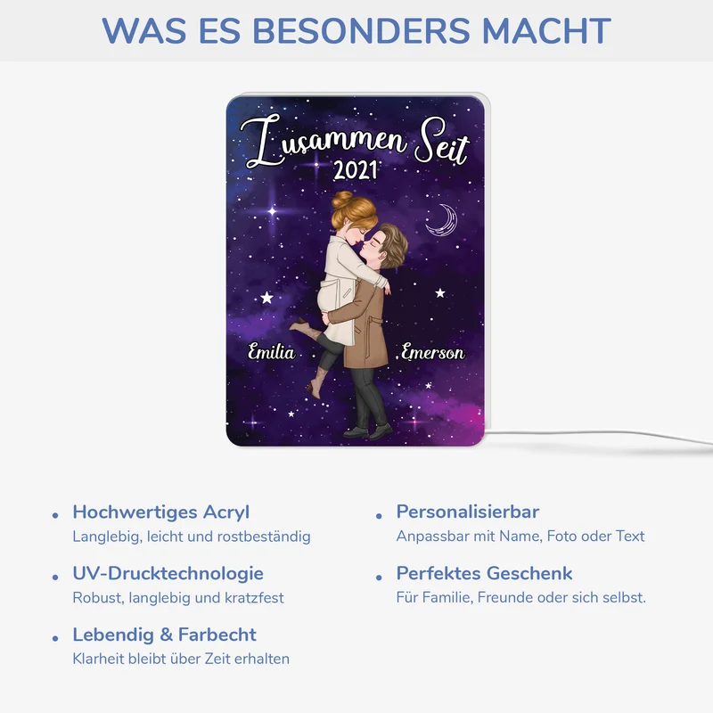 Zusammen - Personalisiertes Geschenk | Lightbox Paar