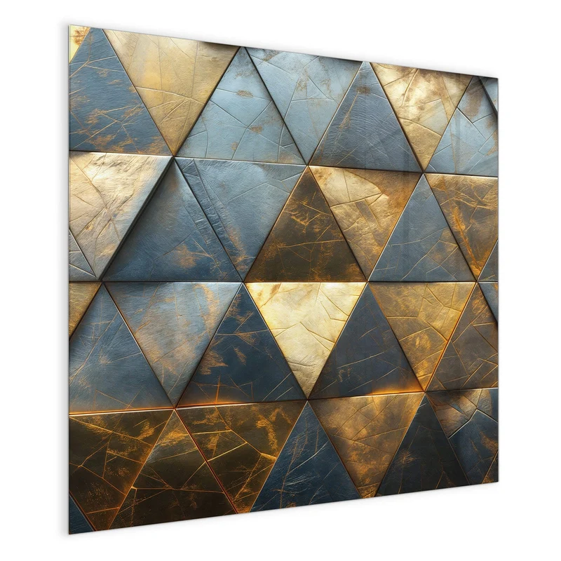 Magnettafel - Blaugoldene Dreiecke