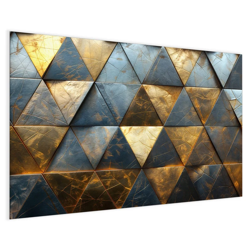 Magnettafel - Blaugoldene Dreiecke