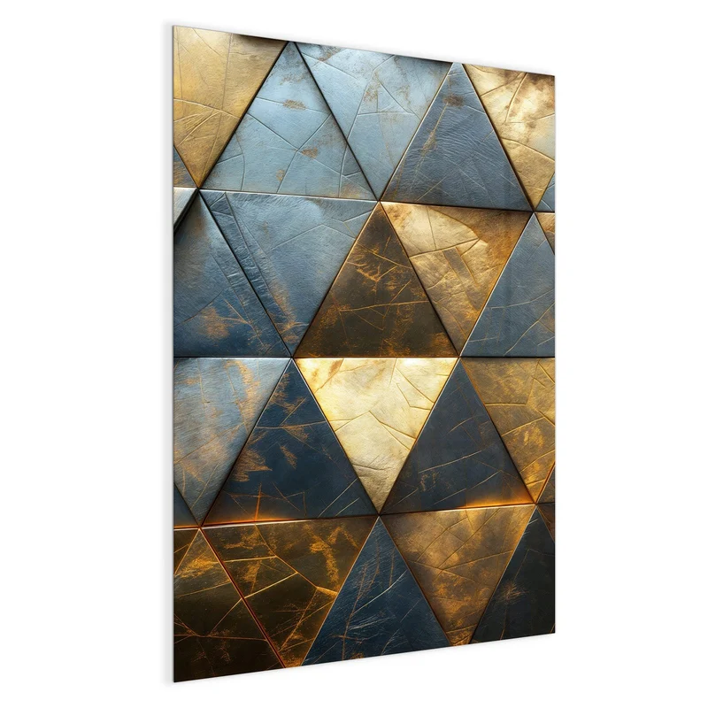 Magnettafel - Blaugoldene Dreiecke