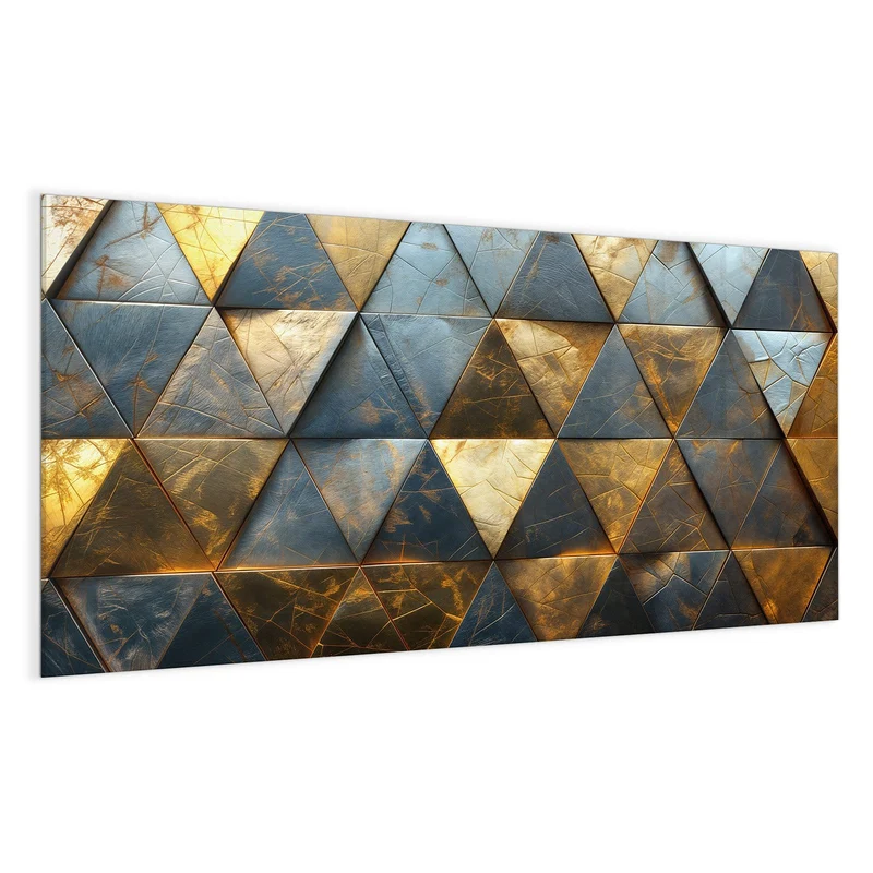 Magnettafel - Blaugoldene Dreiecke