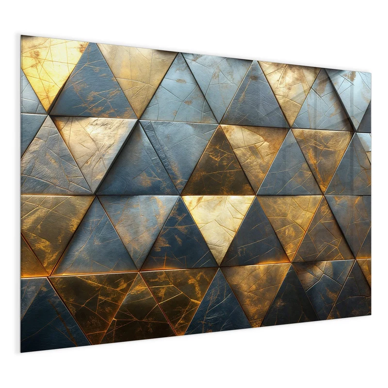 Magnettafel - Blaugoldene Dreiecke