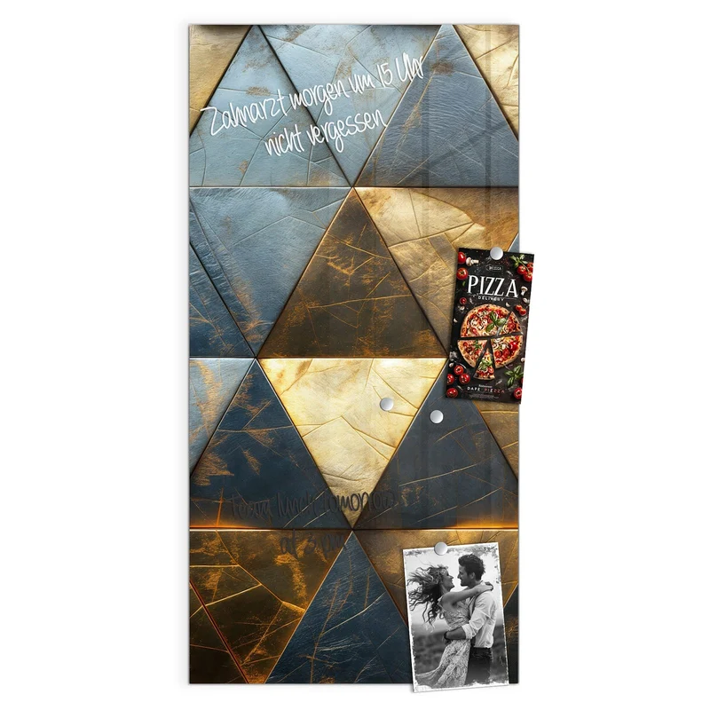Magnettafel - Blaugoldene Dreiecke