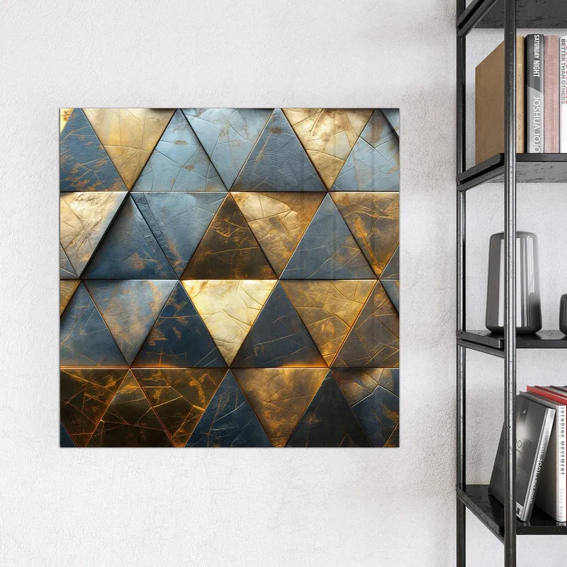 Magnettafel - Blaugoldene Dreiecke