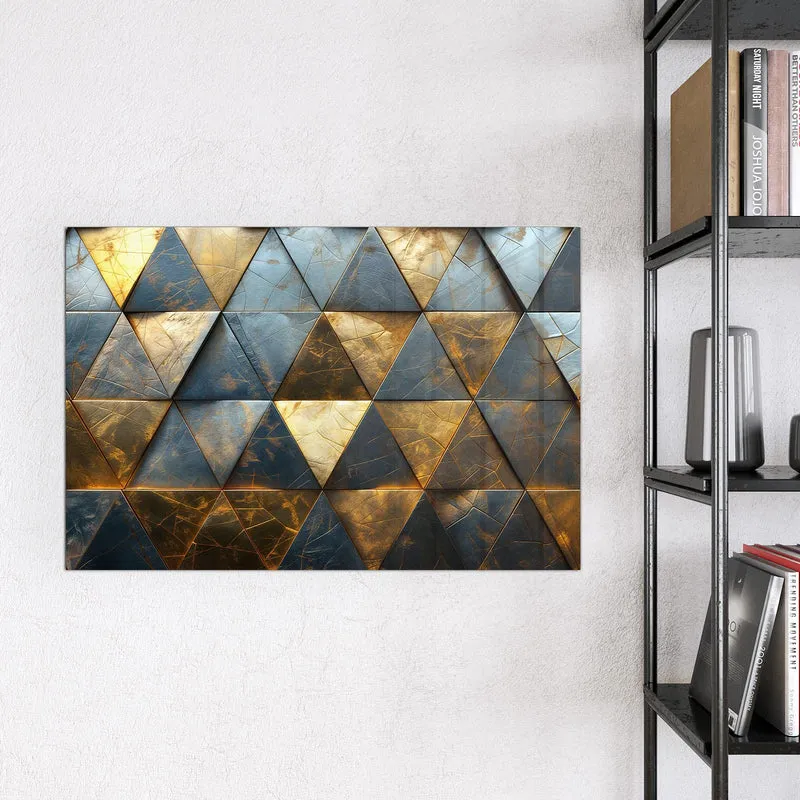 Magnettafel - Blaugoldene Dreiecke
