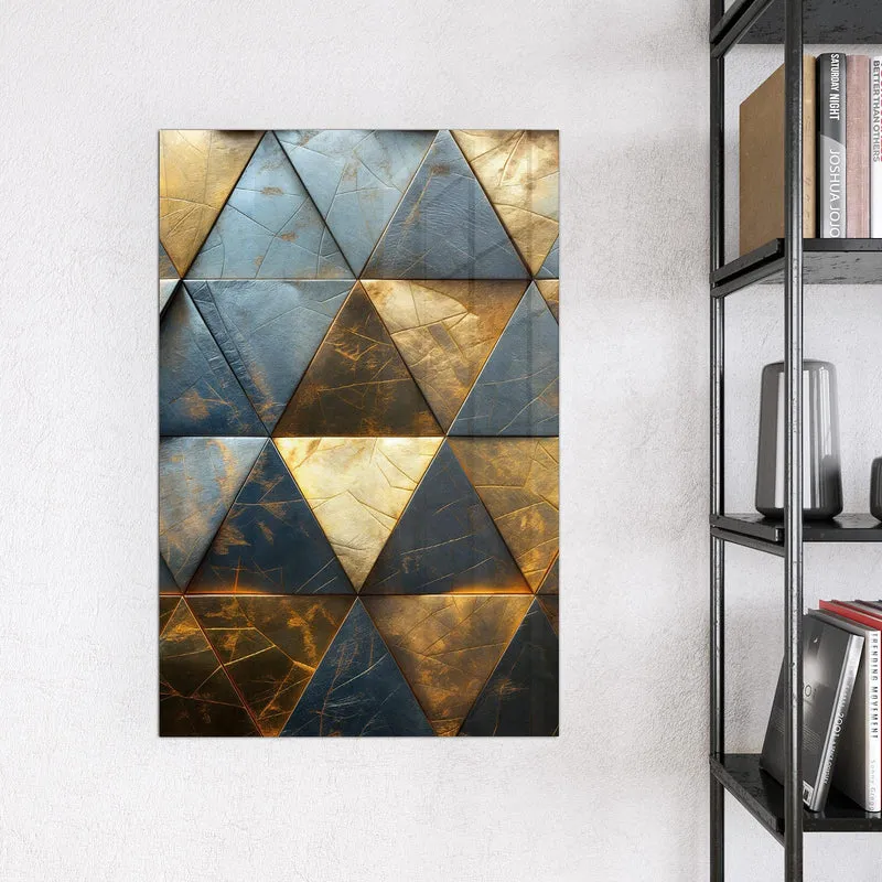 Magnettafel - Blaugoldene Dreiecke