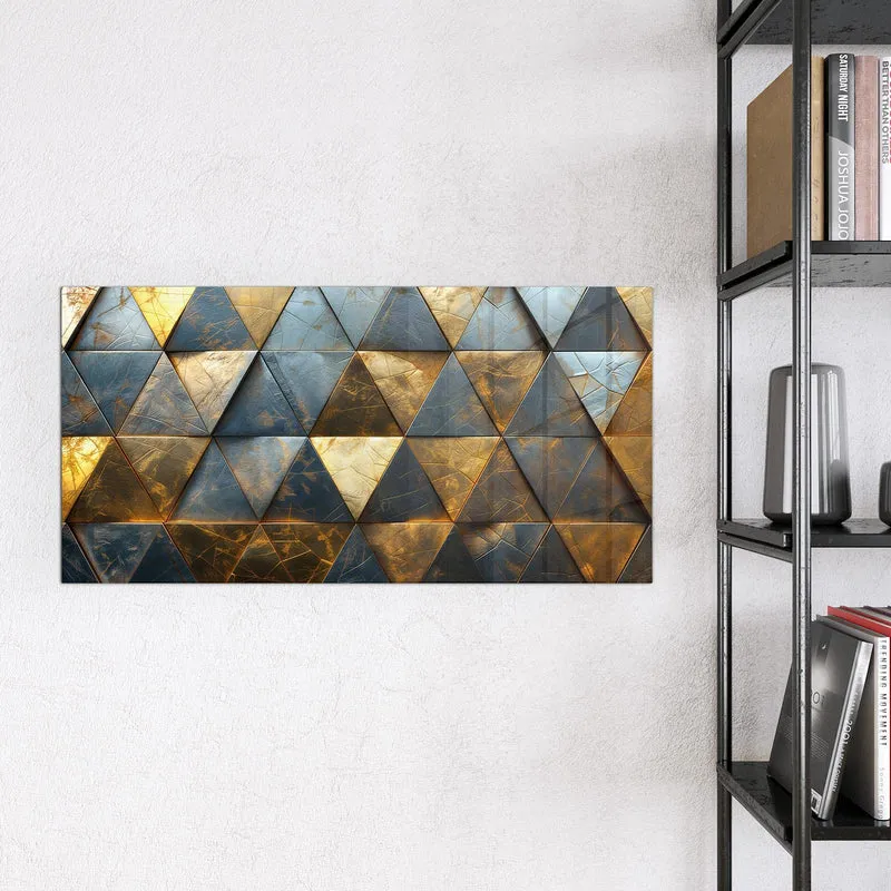 Magnettafel - Blaugoldene Dreiecke