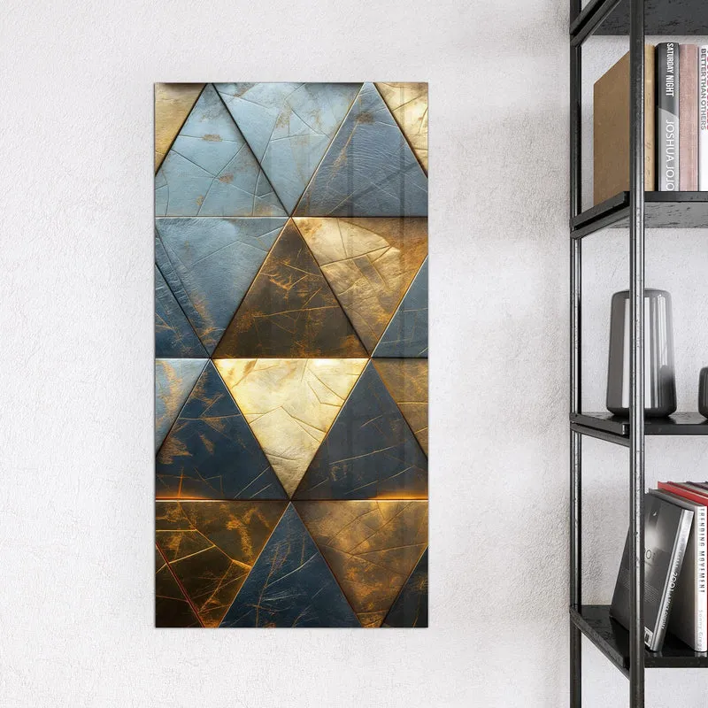Magnettafel - Blaugoldene Dreiecke