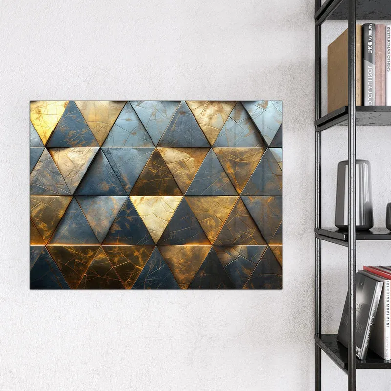 Magnettafel - Blaugoldene Dreiecke