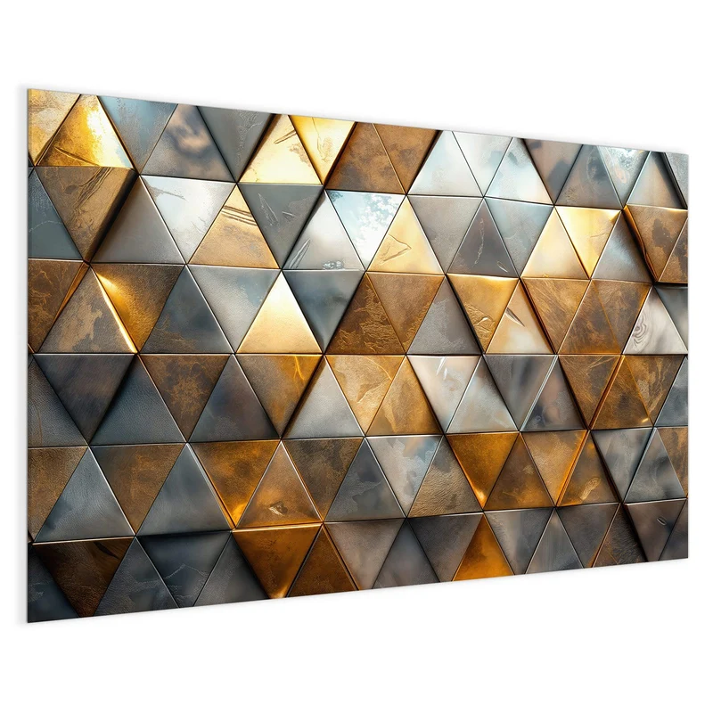 Magnettafel - Metalldreiecke in Gold