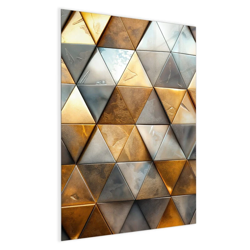 Magnettafel - Metalldreiecke in Gold