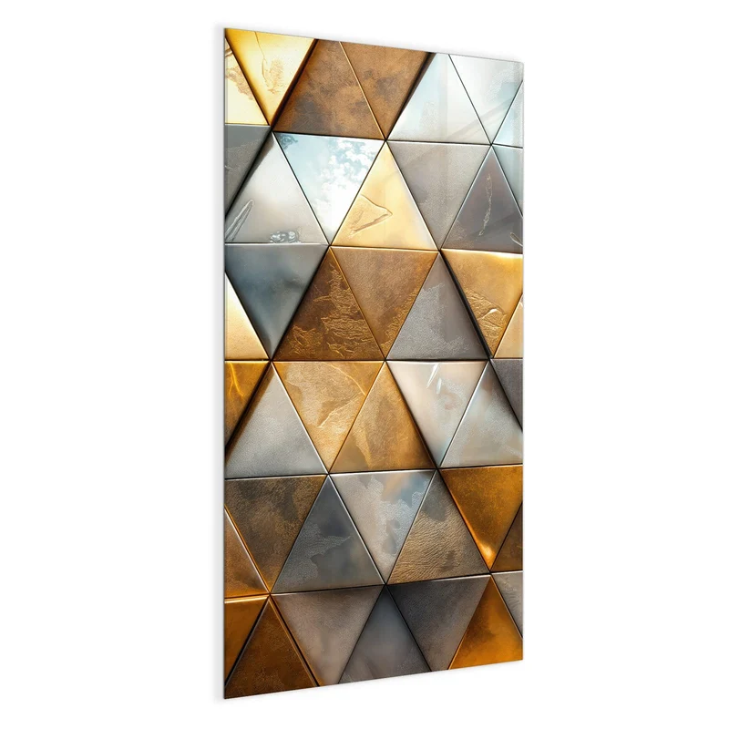 Magnettafel - Metalldreiecke in Gold