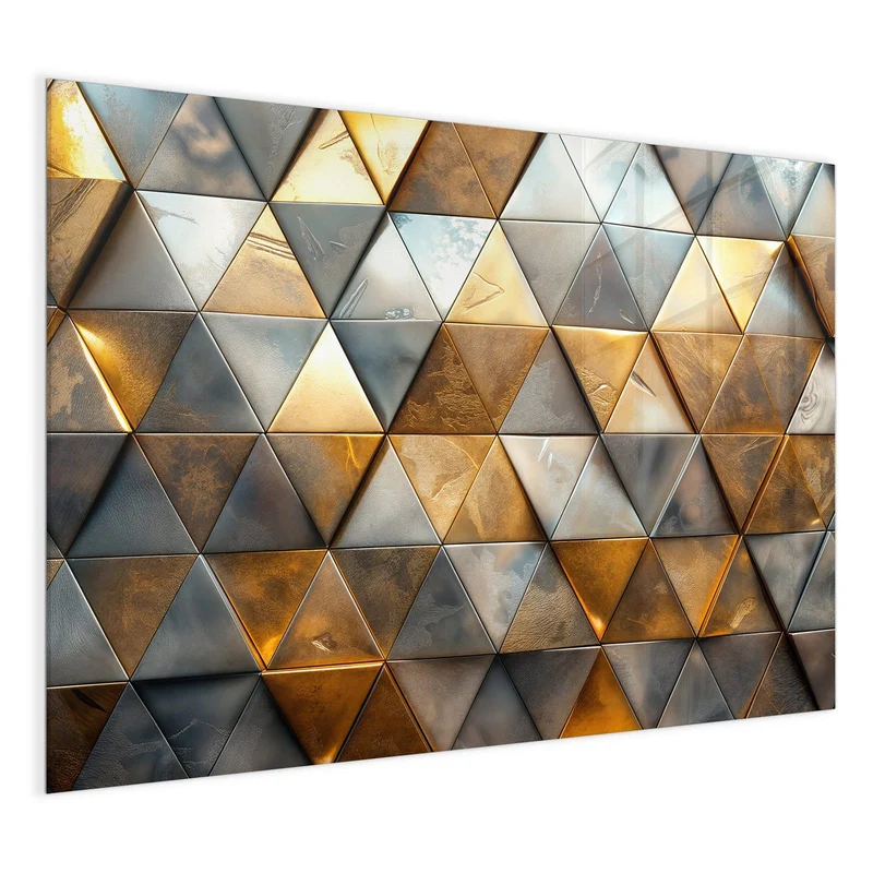 Magnettafel - Metalldreiecke in Gold