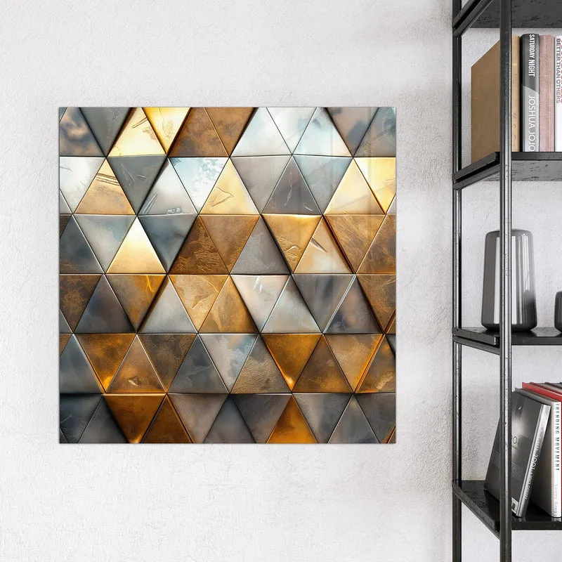 Magnettafel - Metalldreiecke in Gold