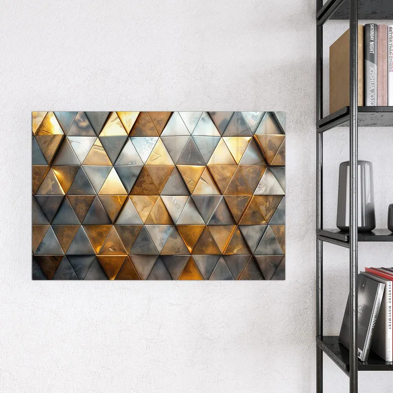 Magnettafel - Metalldreiecke in Gold