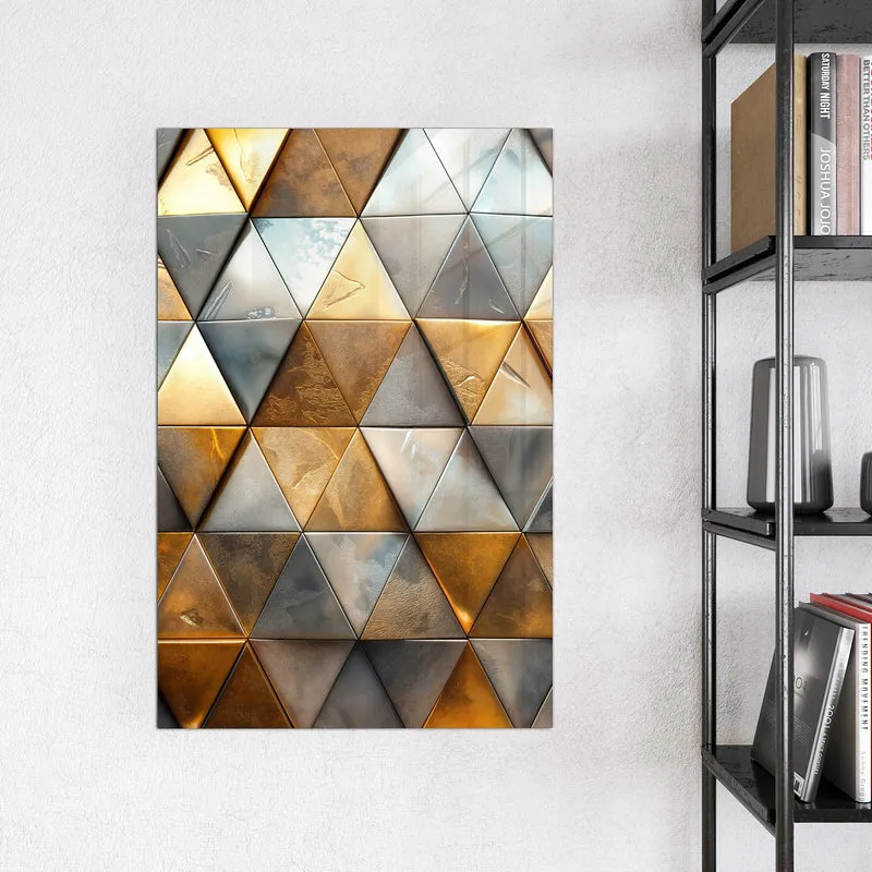 Magnettafel - Metalldreiecke in Gold