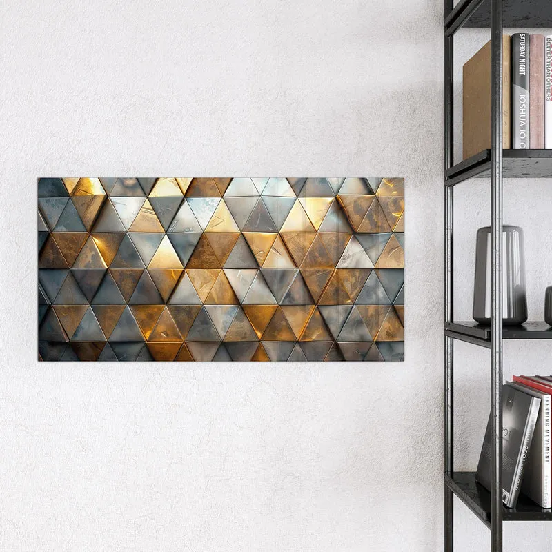 Magnettafel - Metalldreiecke in Gold