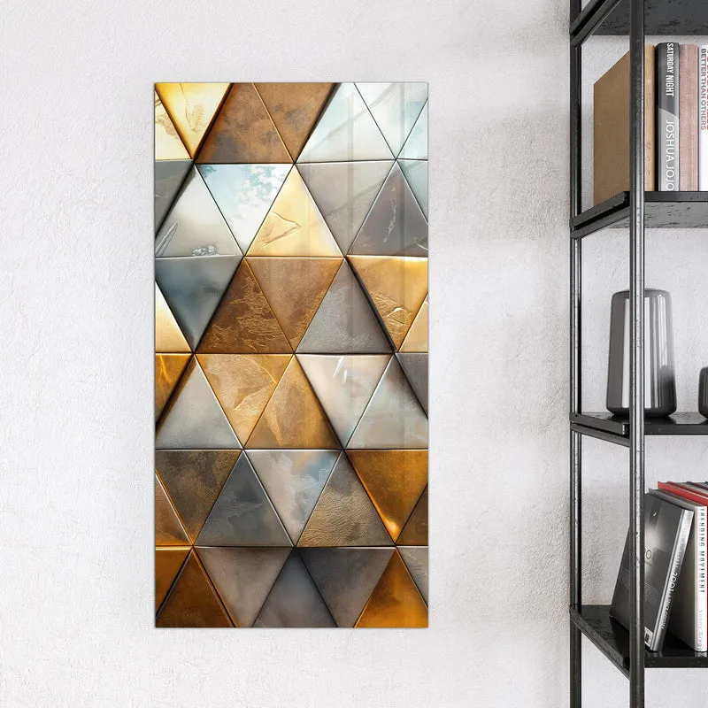 Magnettafel - Metalldreiecke in Gold