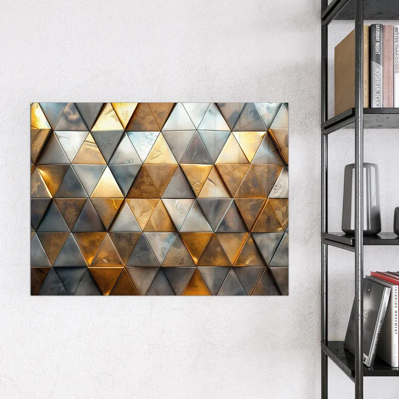 Magnettafel - Metalldreiecke in Gold