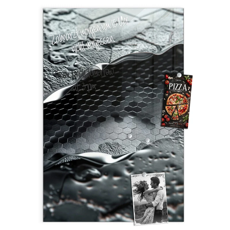 Magnettafel - Waben in Metall