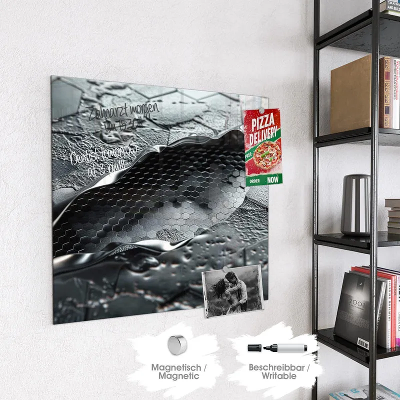 Magnettafel - Waben in Metall