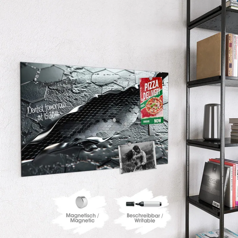 Magnettafel - Waben in Metall